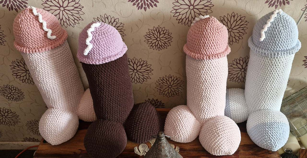 2ft Crochet Cock and Balls, penis plushie